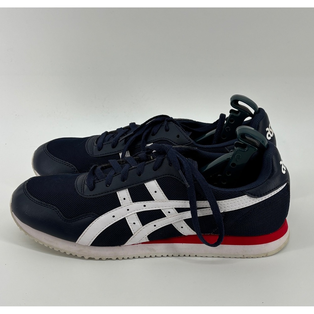 ASICS Tiger Runner Sneakers Men's 11.5 Navy Blue White Red 1191A207
